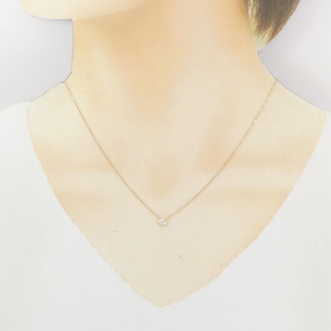 スタージュエリー ムーンセッティング ネックレス 0.10CT