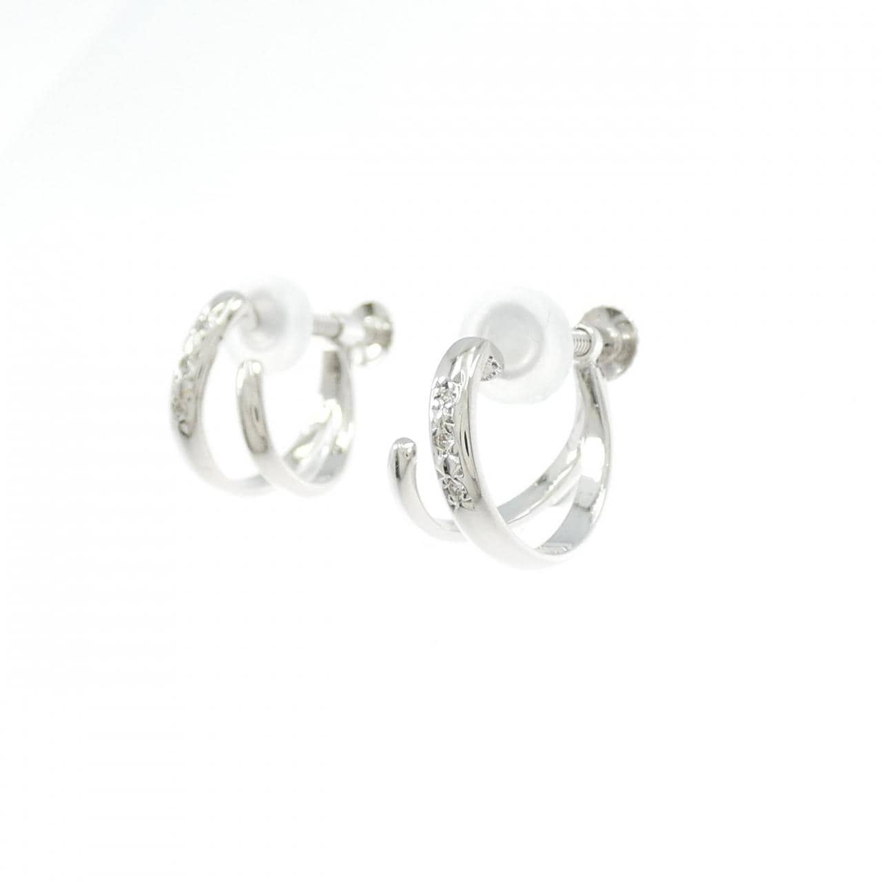 K18WG/K14WG ダイヤモンド イヤリング