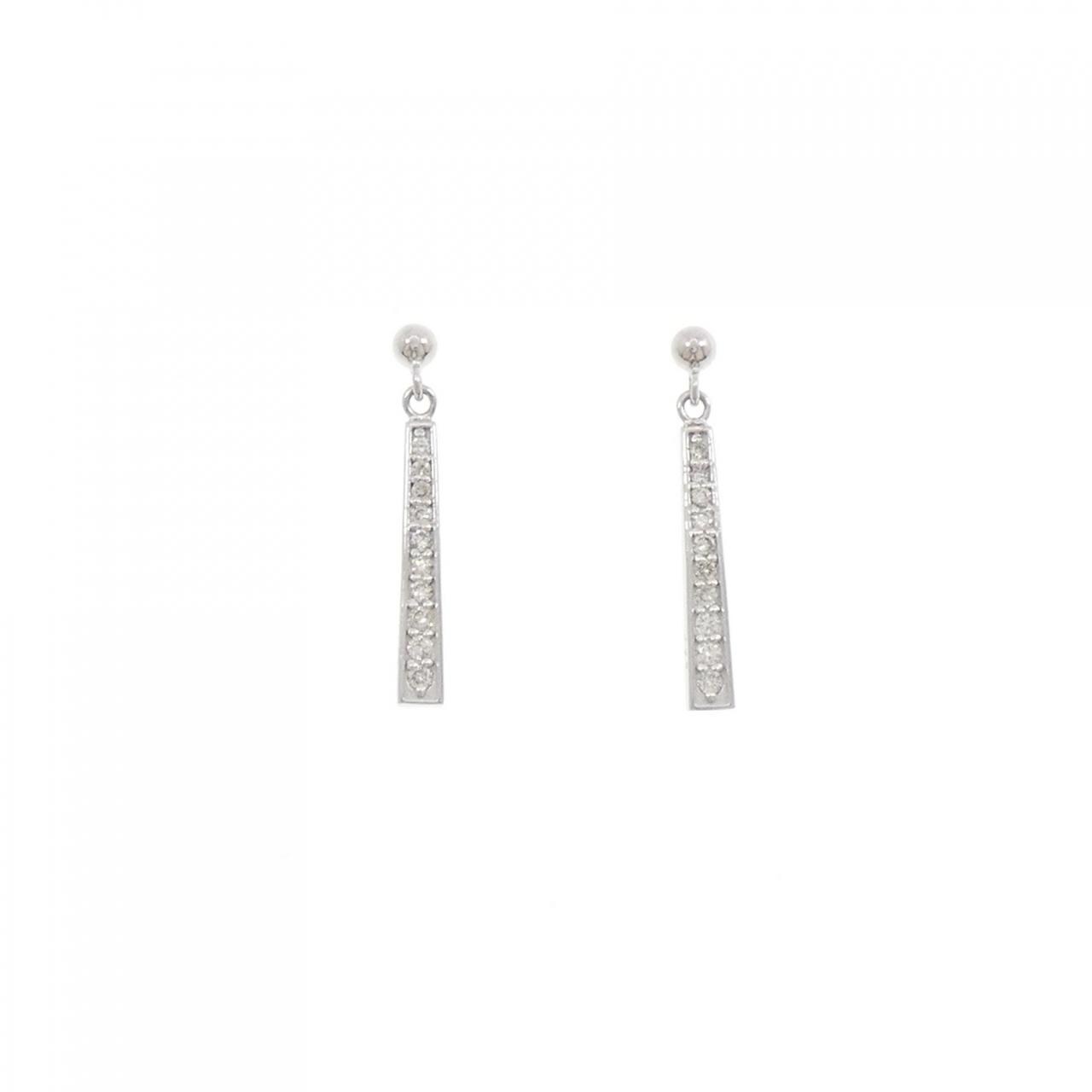 K18WG ダイヤモンド ピアス 0.16CT