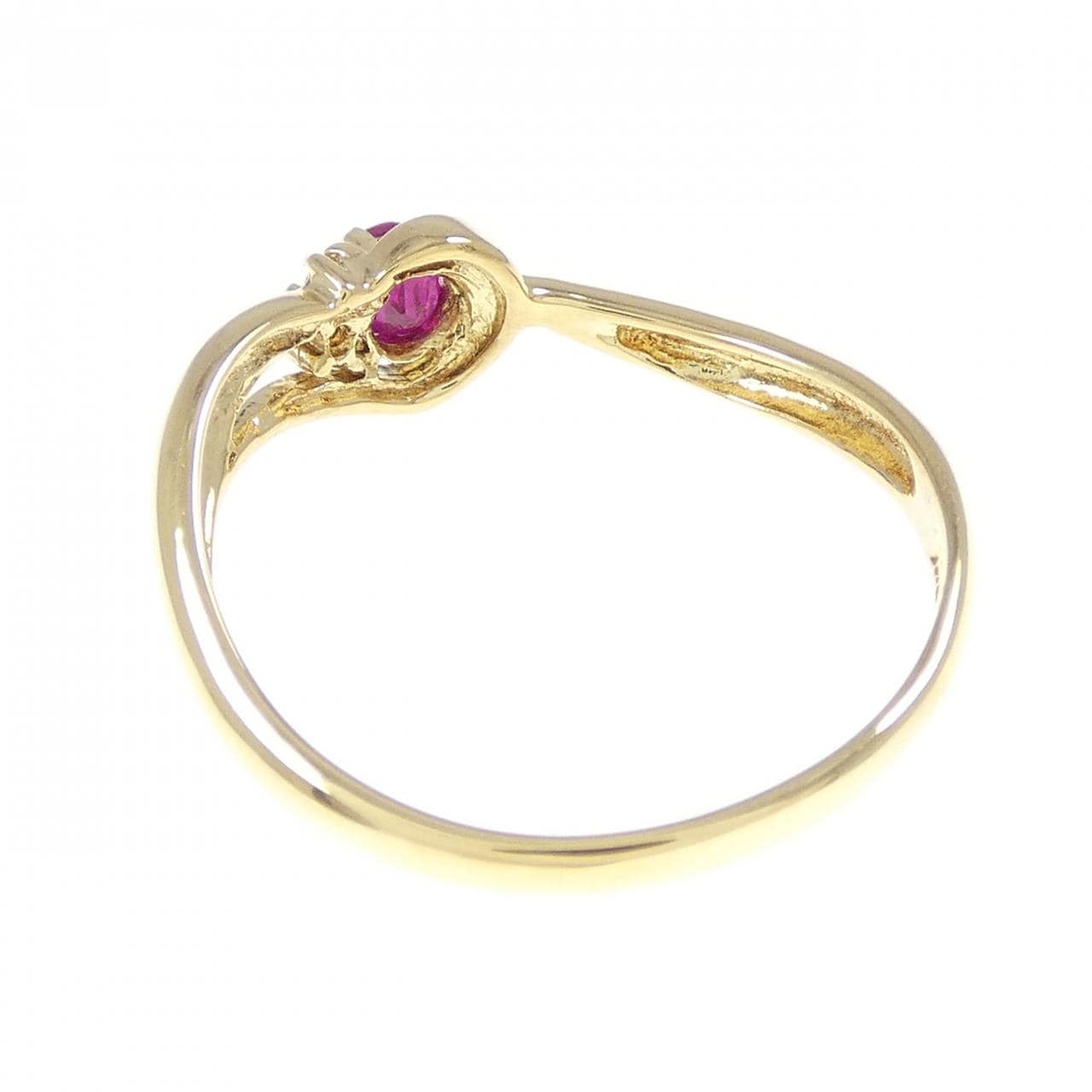 K18YG ルビー リング 0.22CT