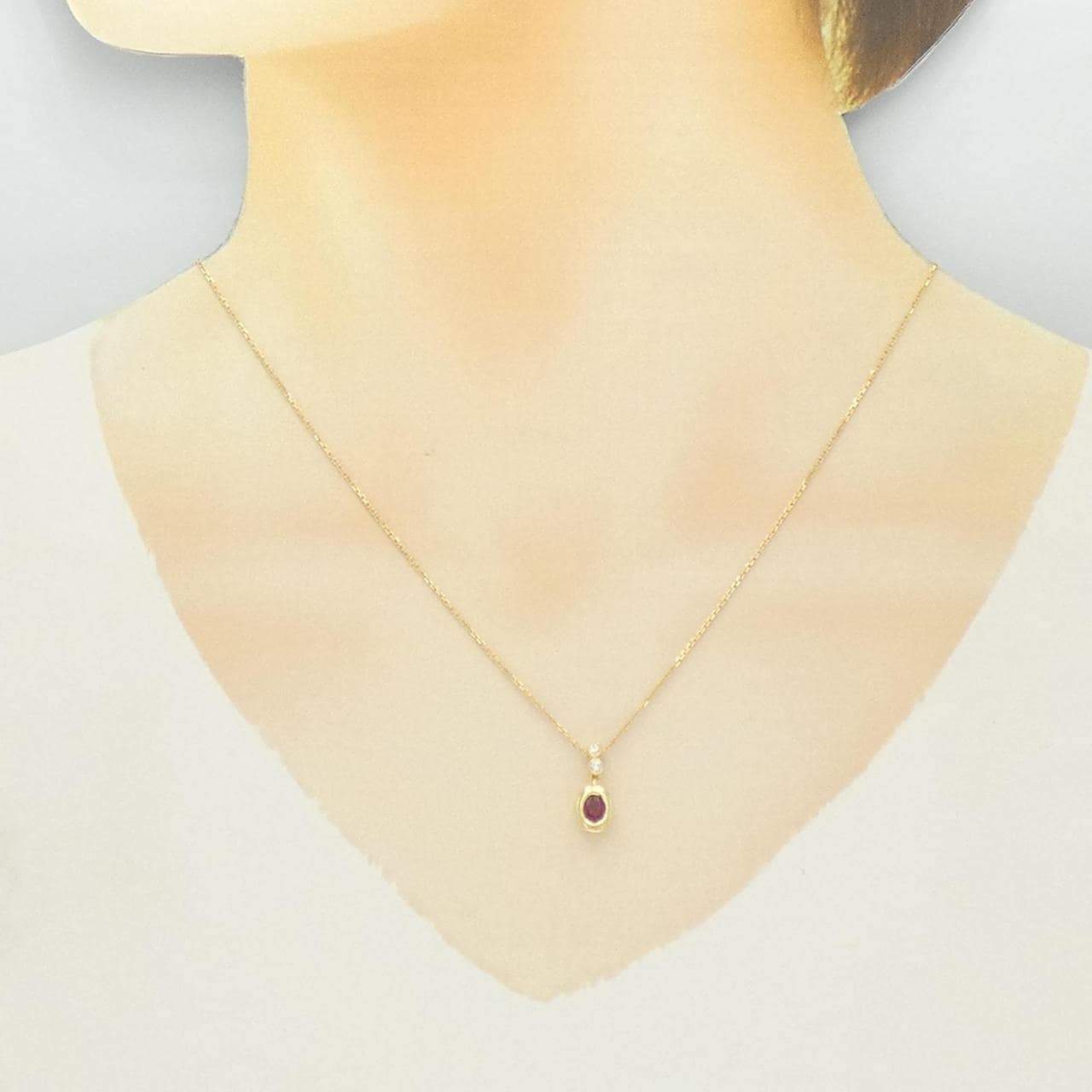 K18YG ルビー ネックレス 0.47CT
