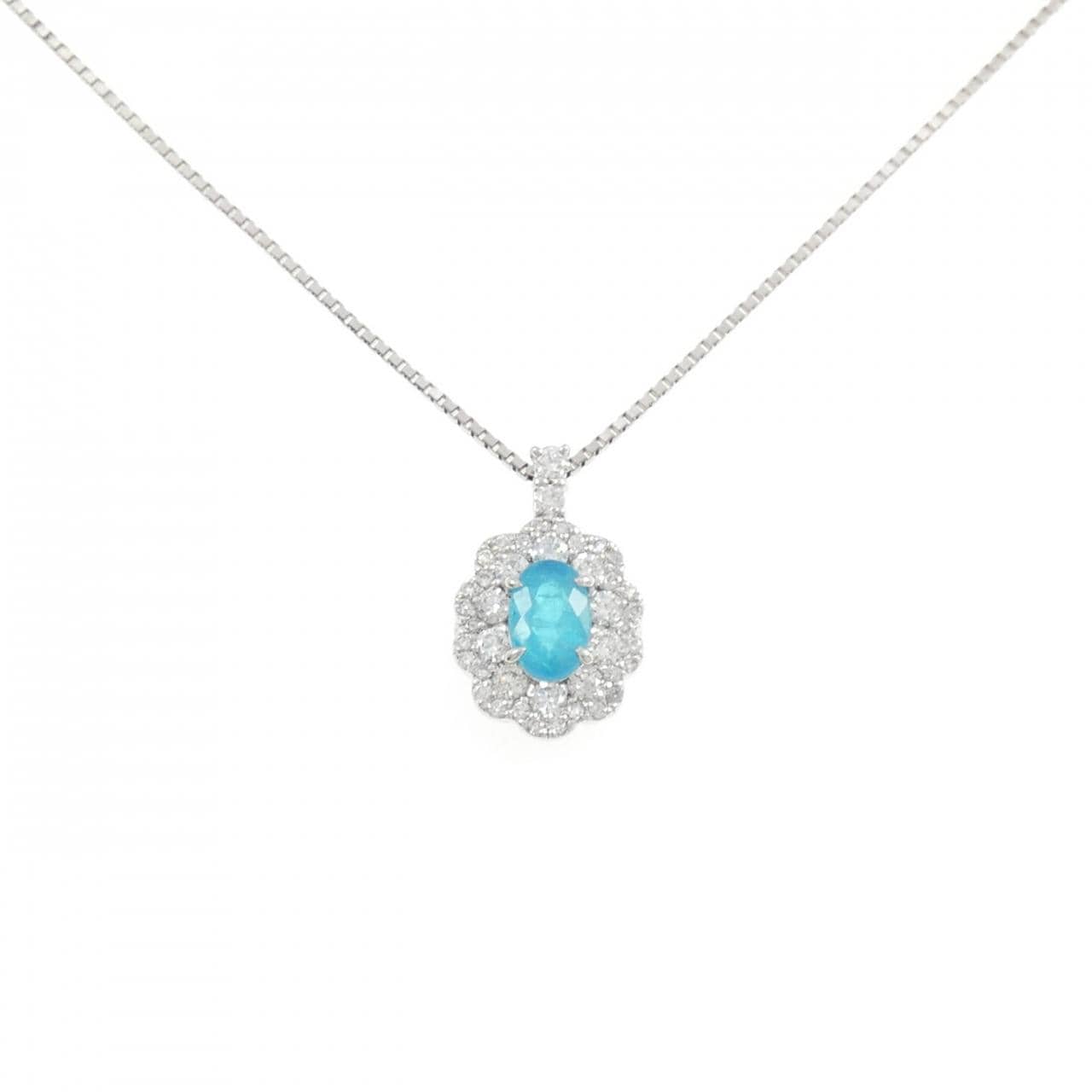 PT900/PT850 パライバトルマリン ネックレス 0.77CT