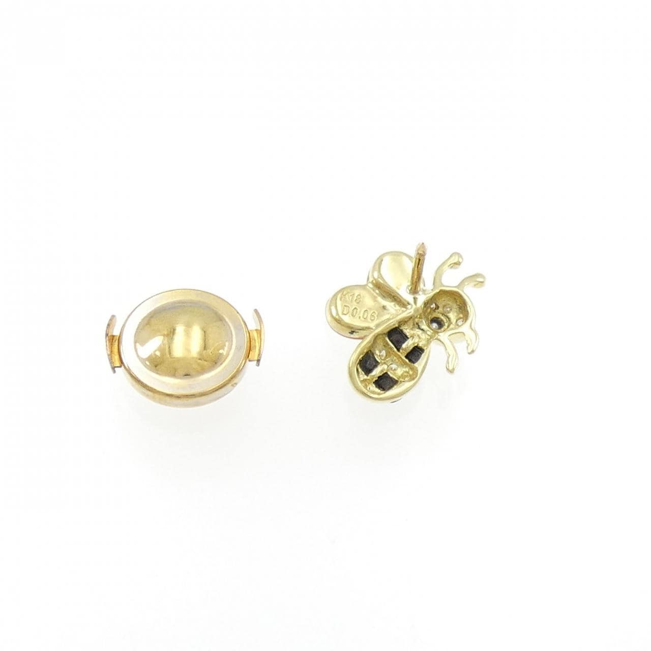 K18YG Bee Color Stone Brooch