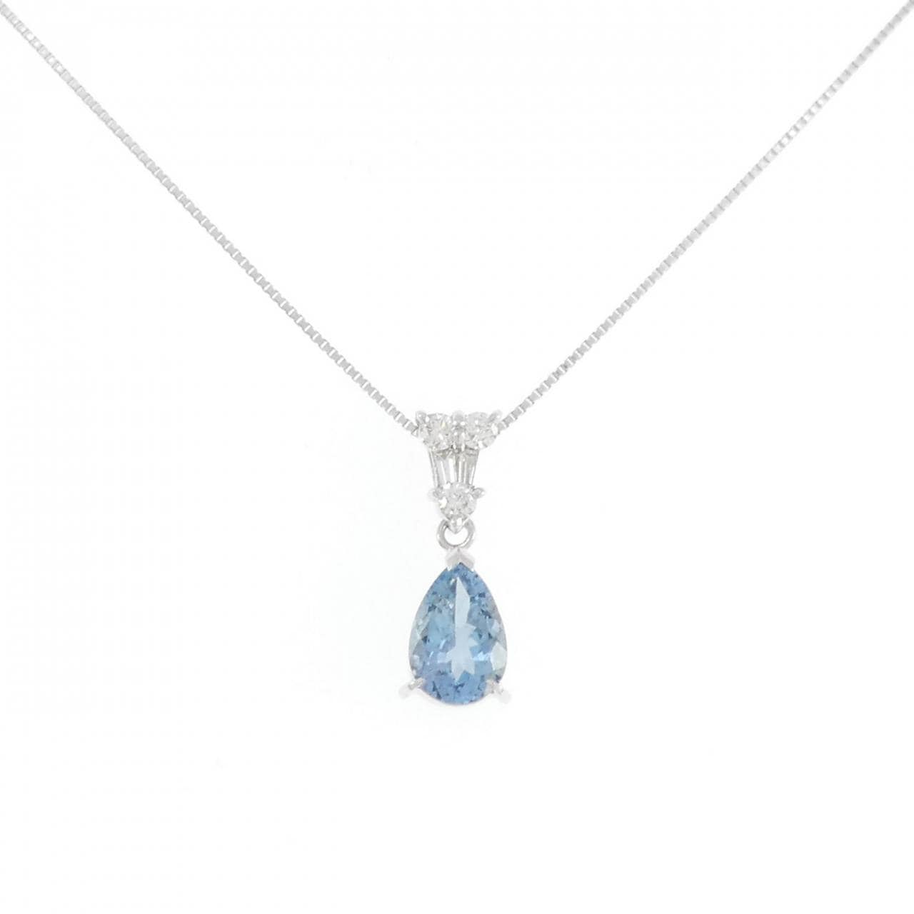 K18WG Aquamarine necklace 1.23CT