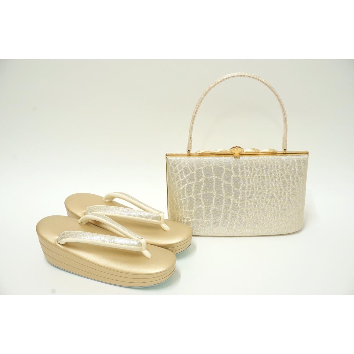 【新品】草履バッグセット　白梅　Ｌサイズ