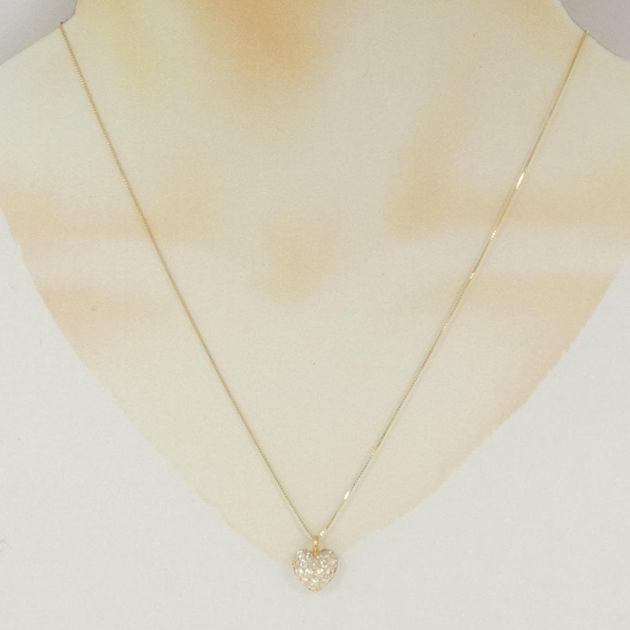 K18YG ハート ダイヤモンド ネックレス 0.50CT