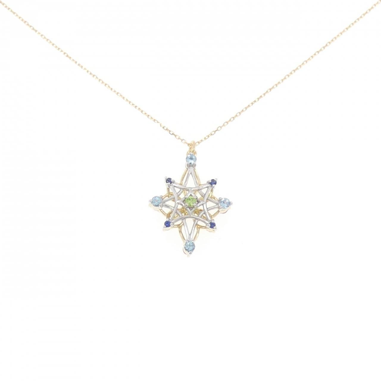 K18YG/K18WG カラーストーン ネックレス