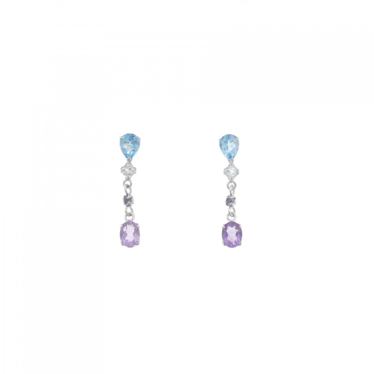 K10WG カラーストーン ピアス