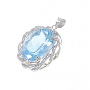 K14WG ブルートパーズ ペンダント 15.02CT