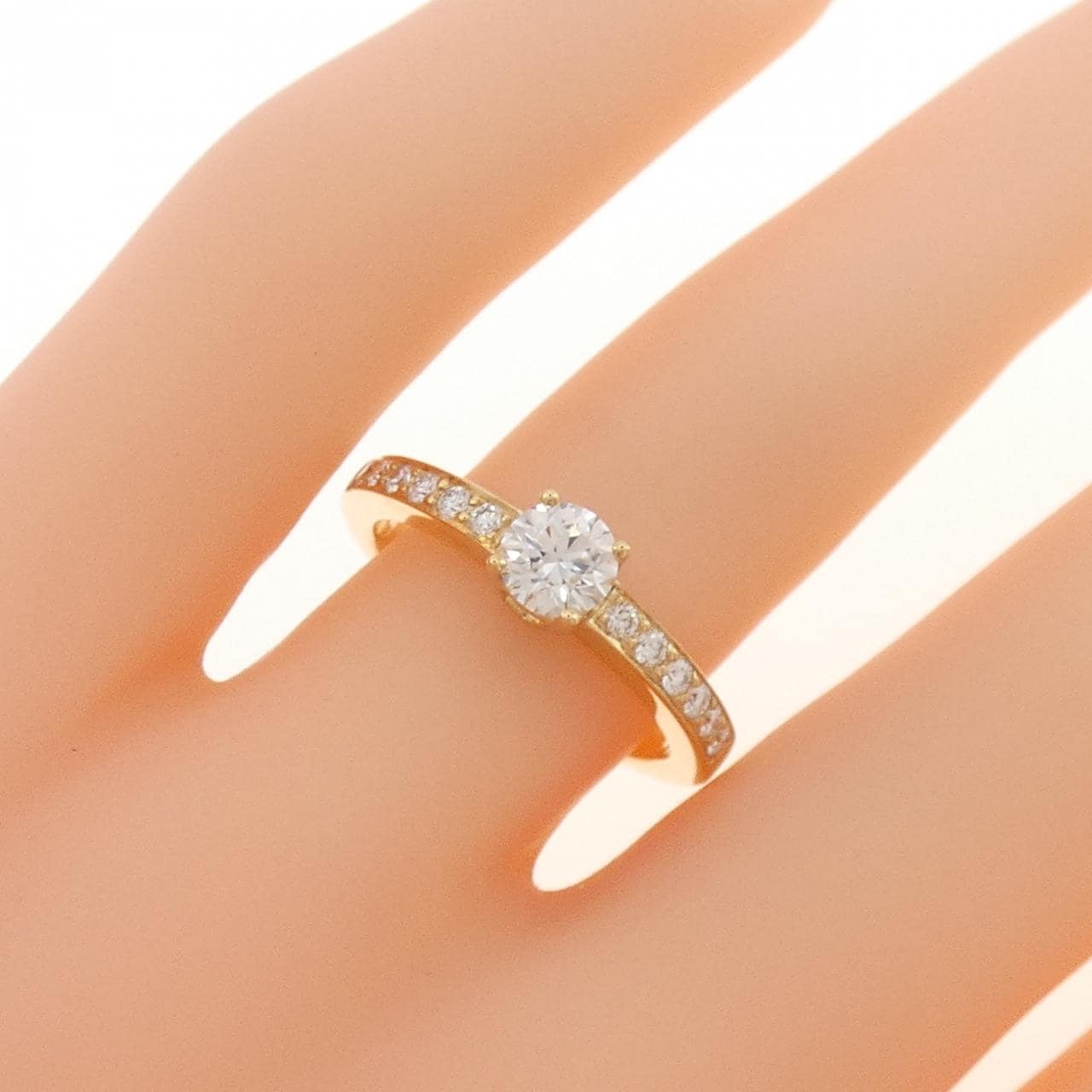 K18YG ダイヤモンド リング 0.39CT