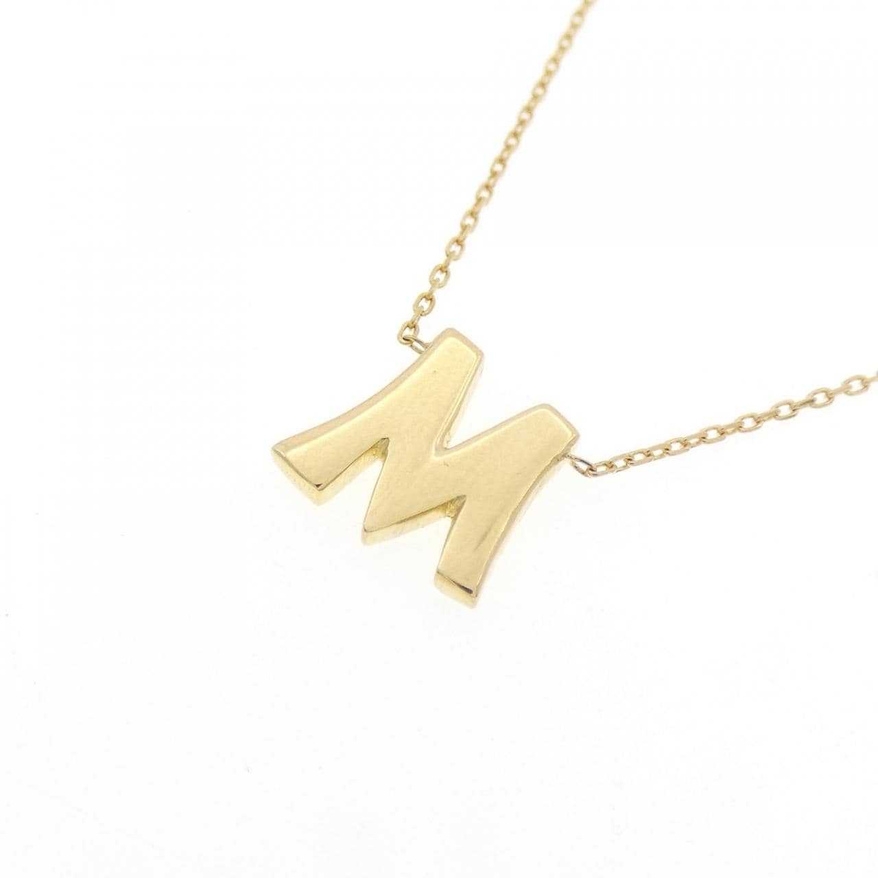 K18YG イニシャルM ネックレス