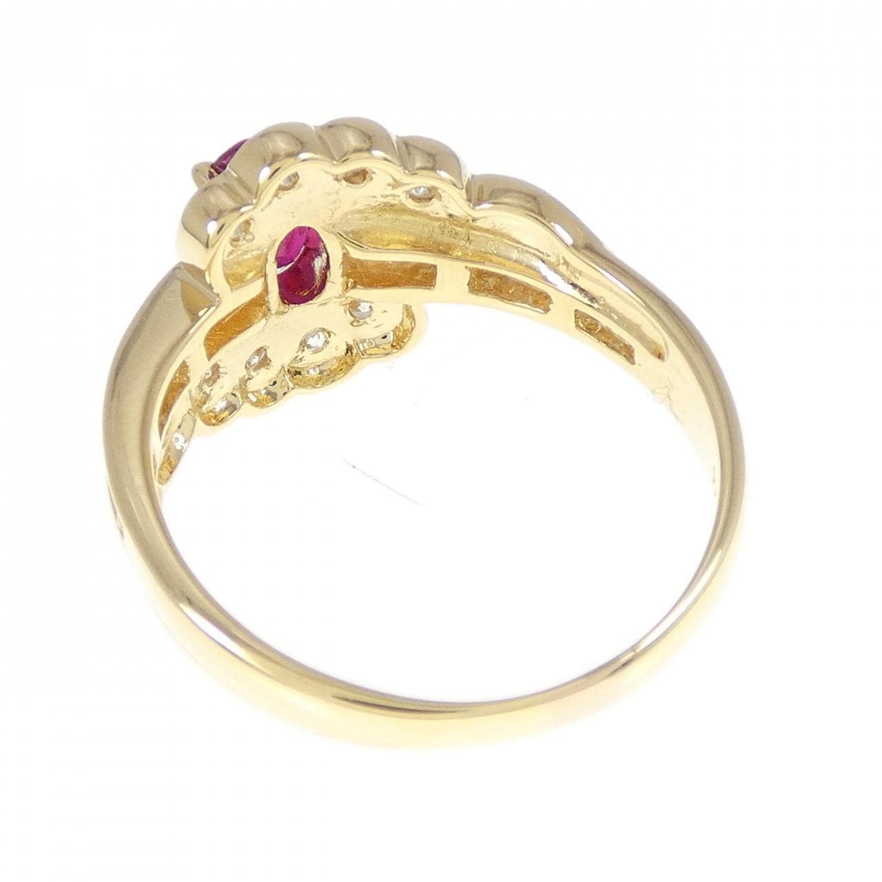 K18YG ルビー リング 0.68CT