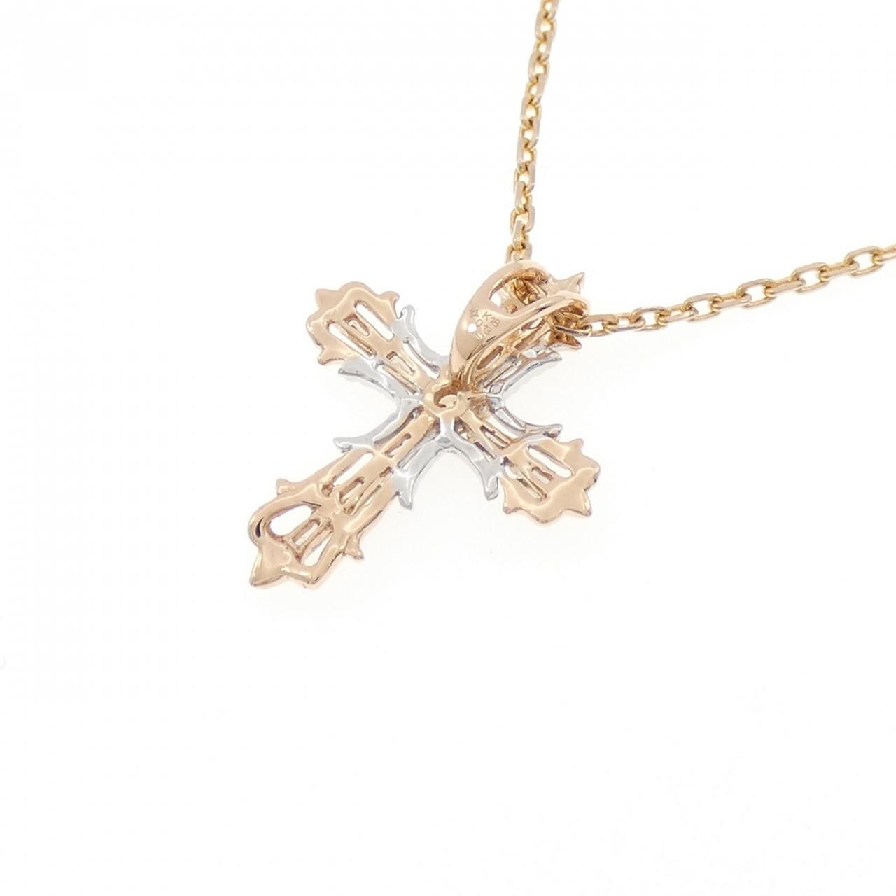 ジーエスティービー クロス ダイヤモンド ネックレス 0.13CT