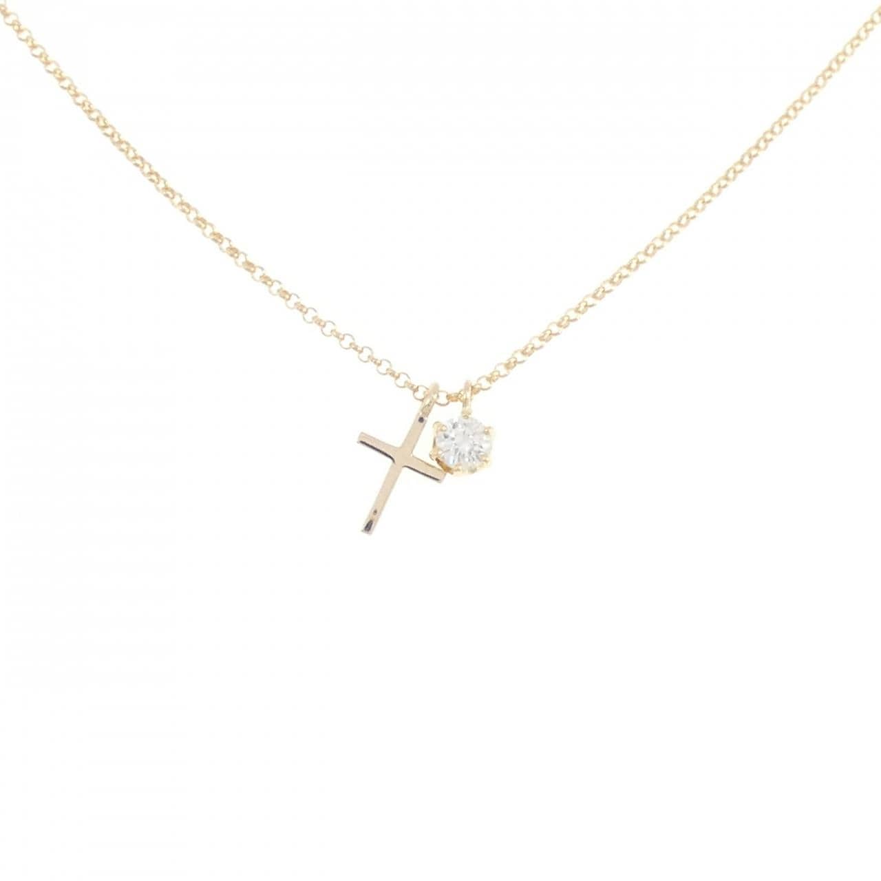 K18YG クロス ダイヤモンド ネックレス 0.121CT