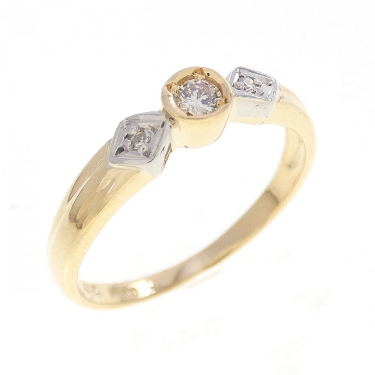 K18YG/PT900 ダイヤモンド リング 0.072CT