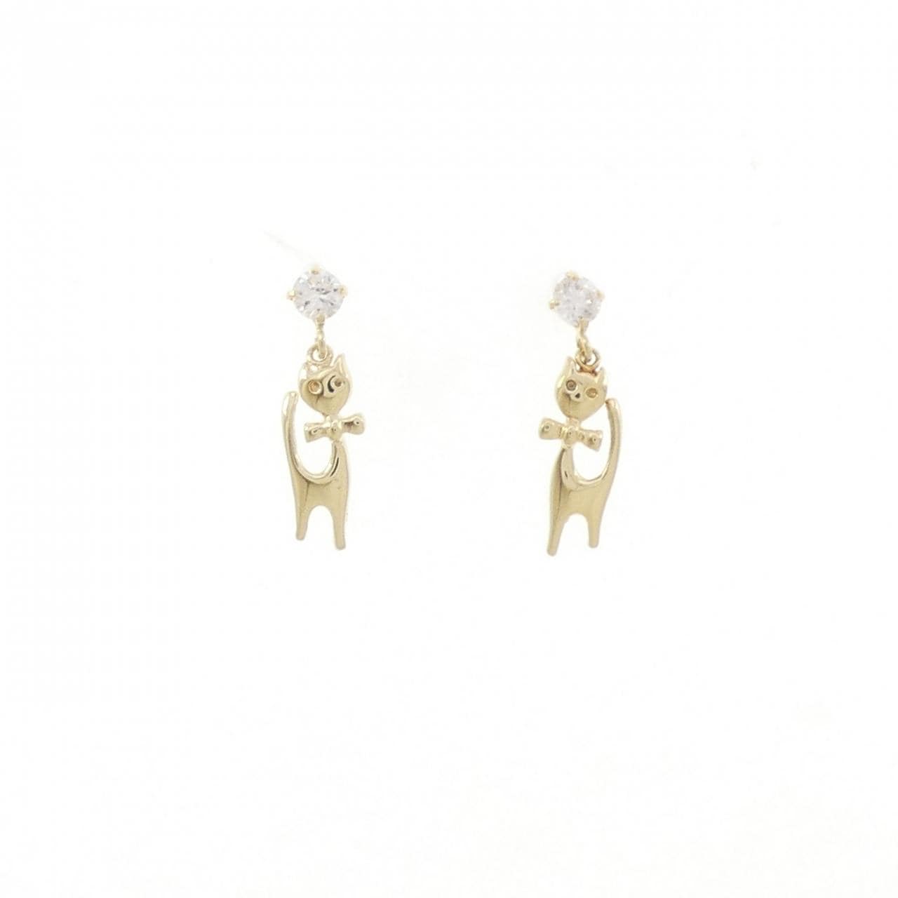 14KYG キャット キュービック ピアス