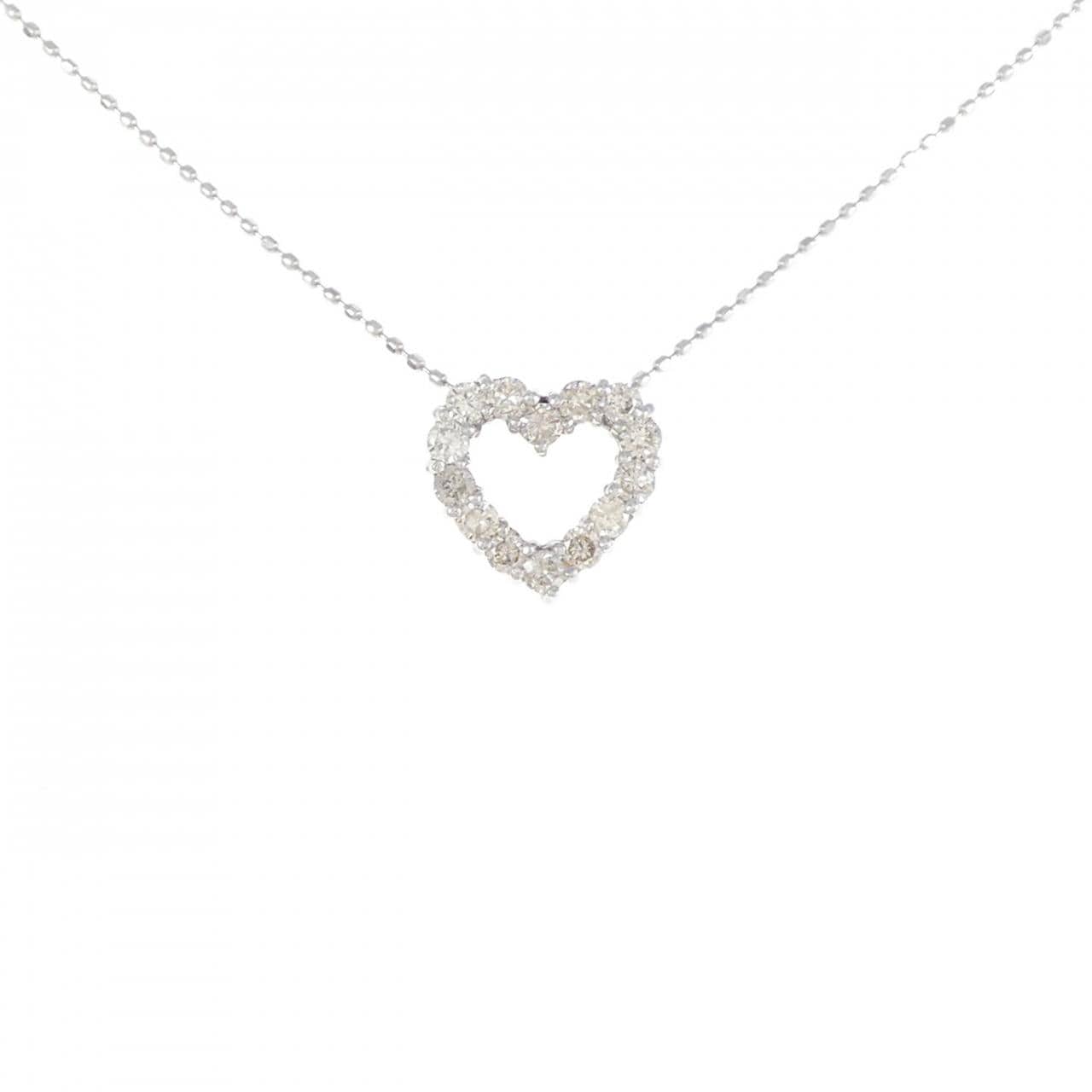K18WG heart Diamond necklace 0.30CT