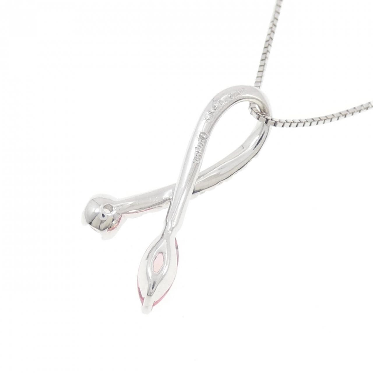 K18WG パパラチアサファイア ネックレス 0.431CT