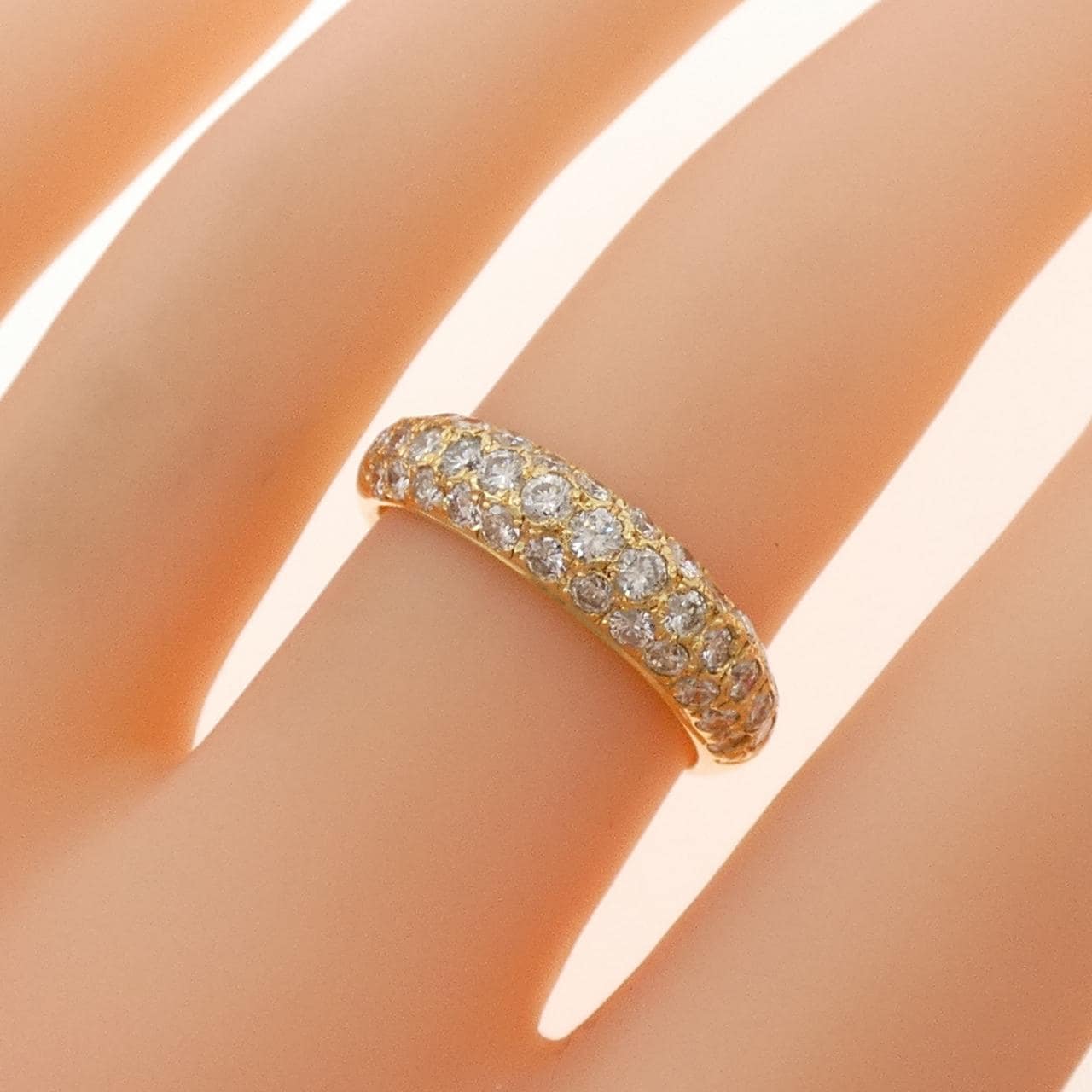 K18YG パヴェ ダイヤモンド リング 1.02CT