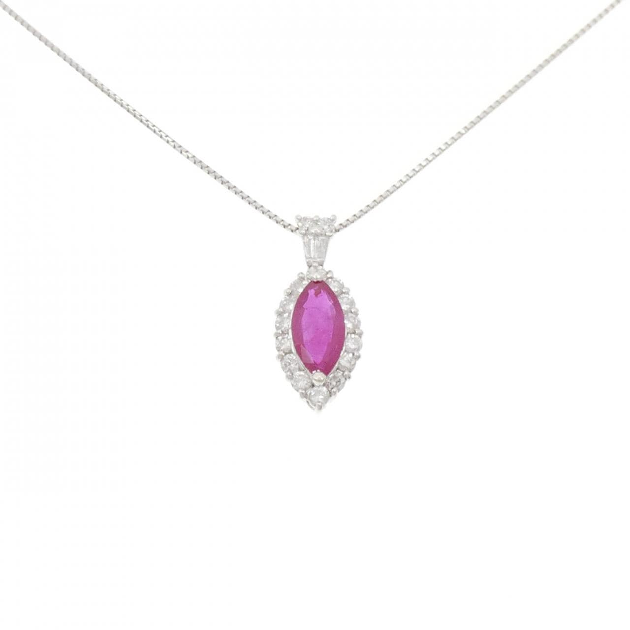 PT900/PT850 ルビー ネックレス 1.01CT