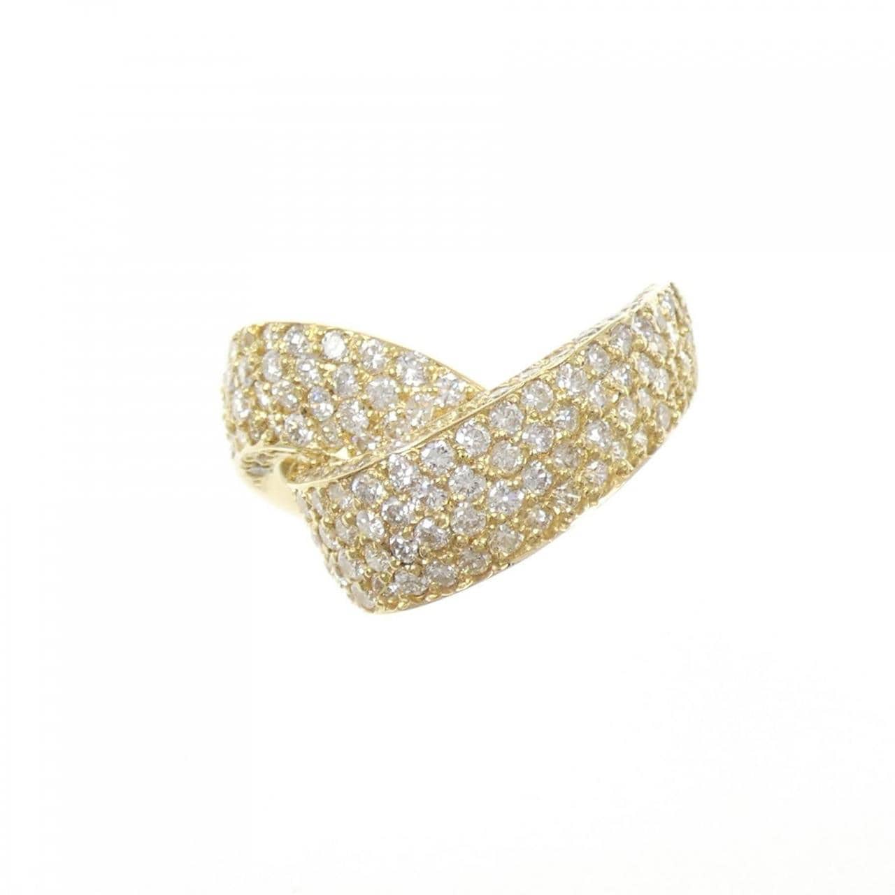 K18YG パヴェ ダイヤモンド リング 1.50CT