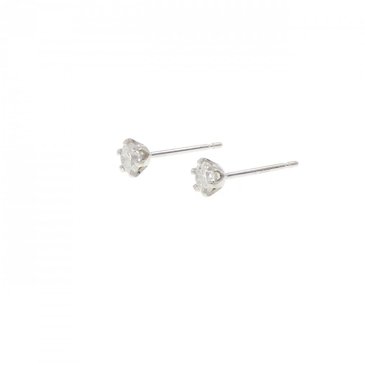 PT900 ソリティア ダイヤモンド ピアス 0.2CT