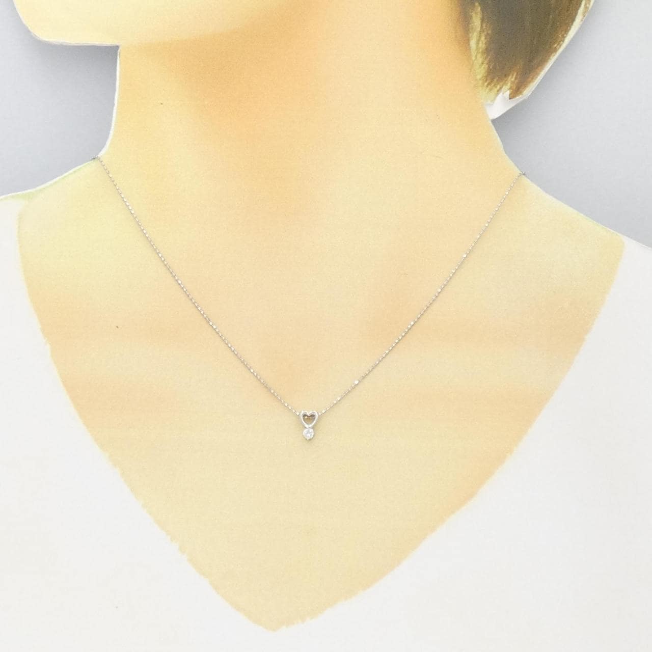 PT Heart Diamond Necklace 0.08CT