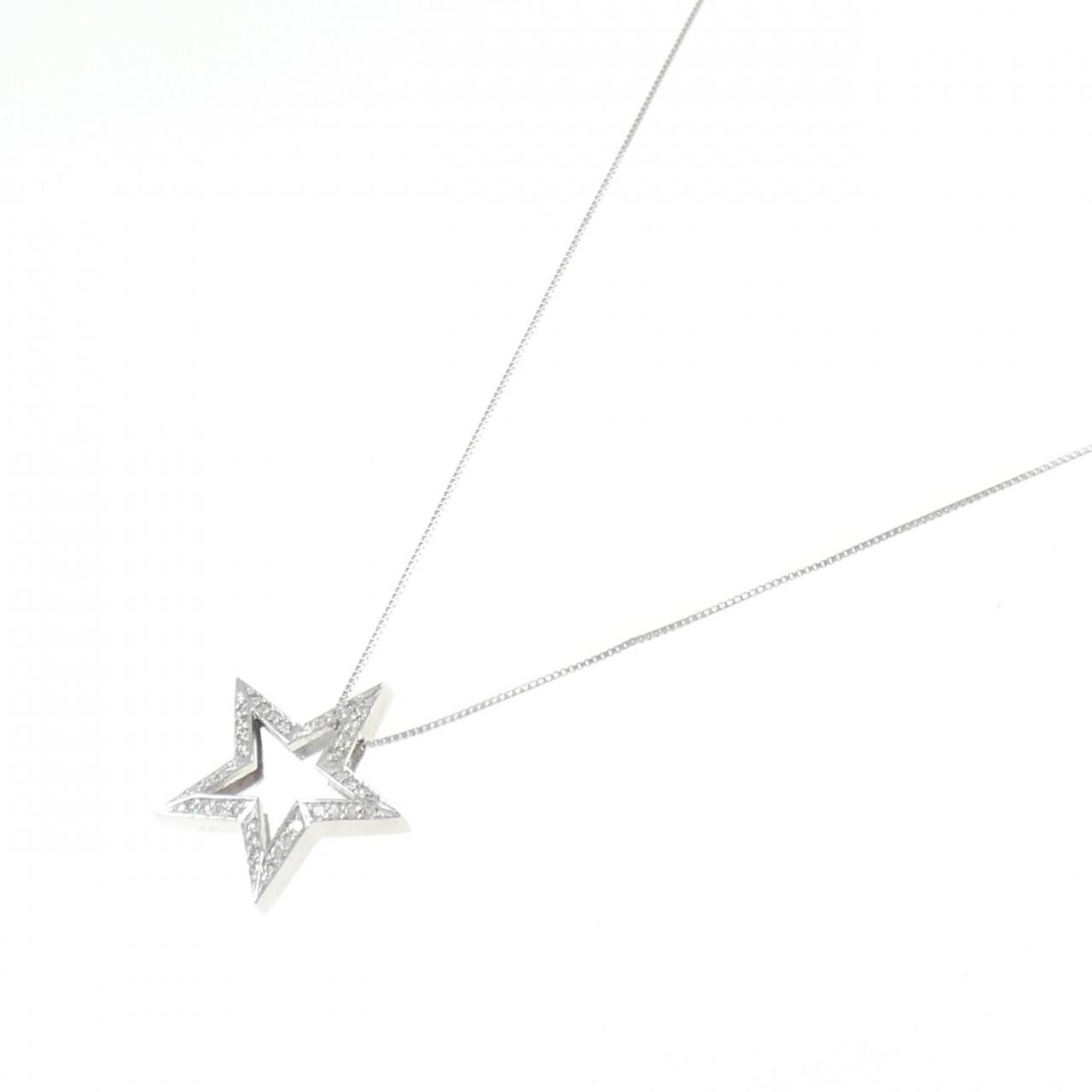 K18WG スター ダイヤモンド ネックレス 0.31CT
