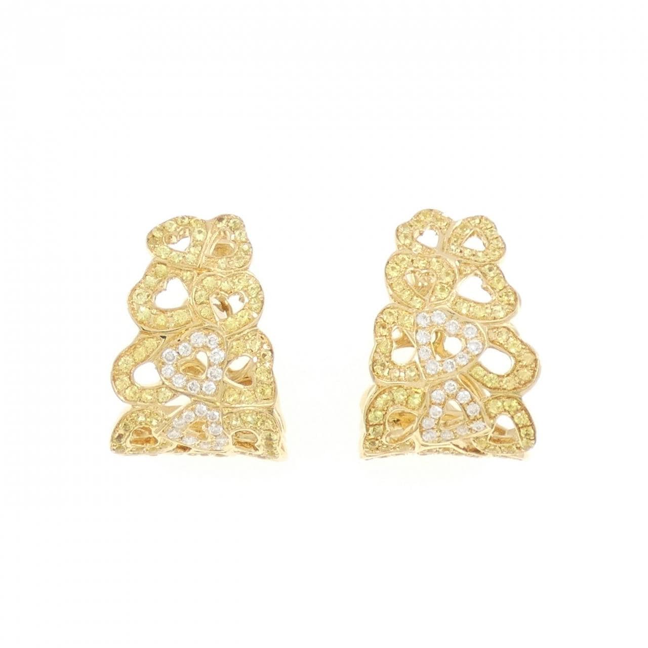 K18YG蓝宝石耳钉1.20CT