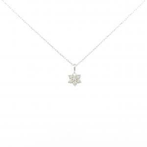 PT900/PT850 フラワー ダイヤモンド ネックレス 0.10CT