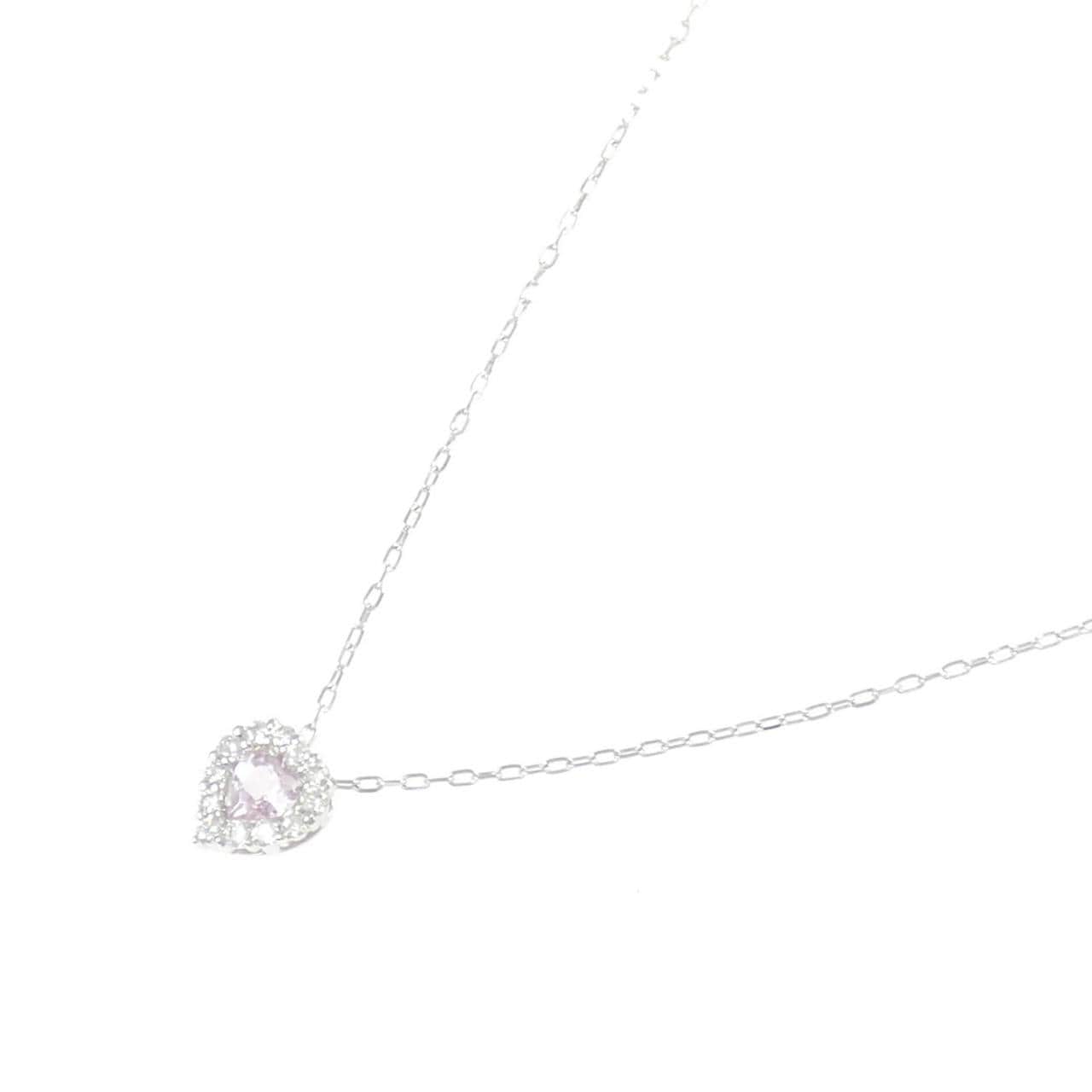 K18WG ハート モルガナイト ネックレス