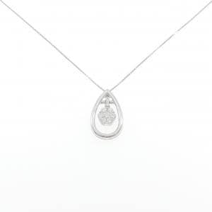 K18WG フラワー ダイヤモンド ネックレス 0.50CT