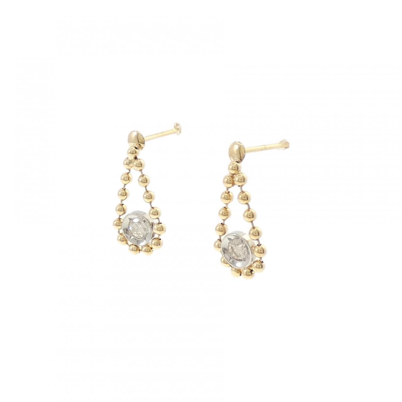 K18YG/PT900 ダイヤモンド ピアス 0.10CT