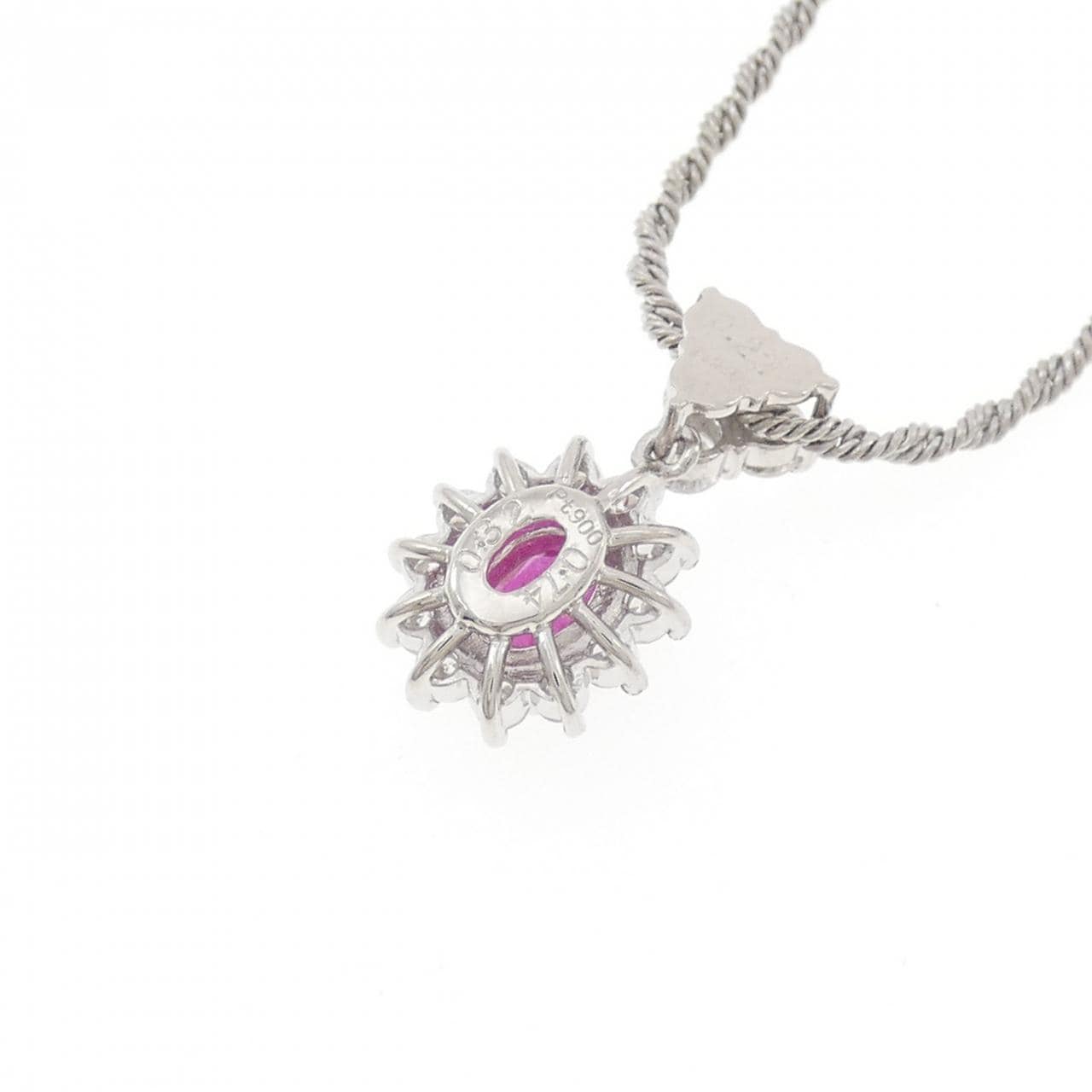 PT900/PT850 ルビー ネックレス 0.74CT