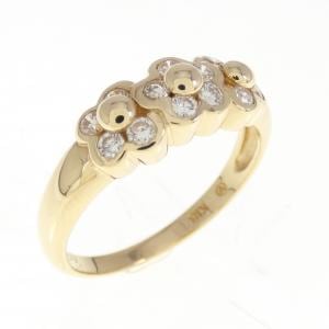 K18YG フラワー ダイヤモンド リング 0.20CT