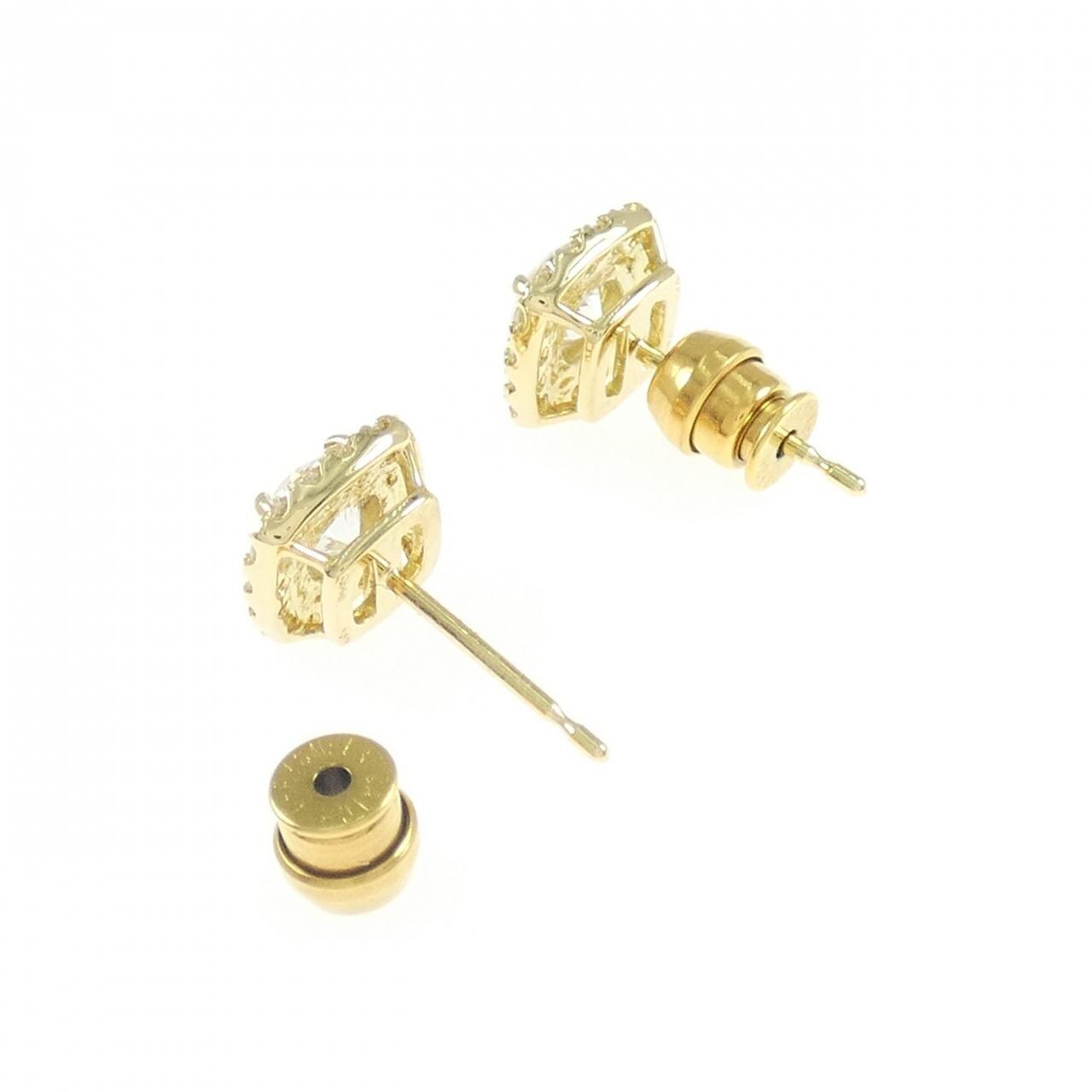 【リメイク】K18YG/ST ダイヤモンド ピアス 0.534CT 0.546CT E-F SI1 3EXT H&C