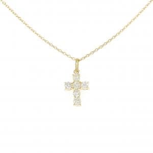K18YG クロス ダイヤモンド ネックレス 0.45CT
