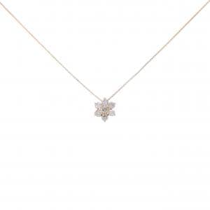 K10PG フラワー ダイヤモンド ネックレス 0.20CT