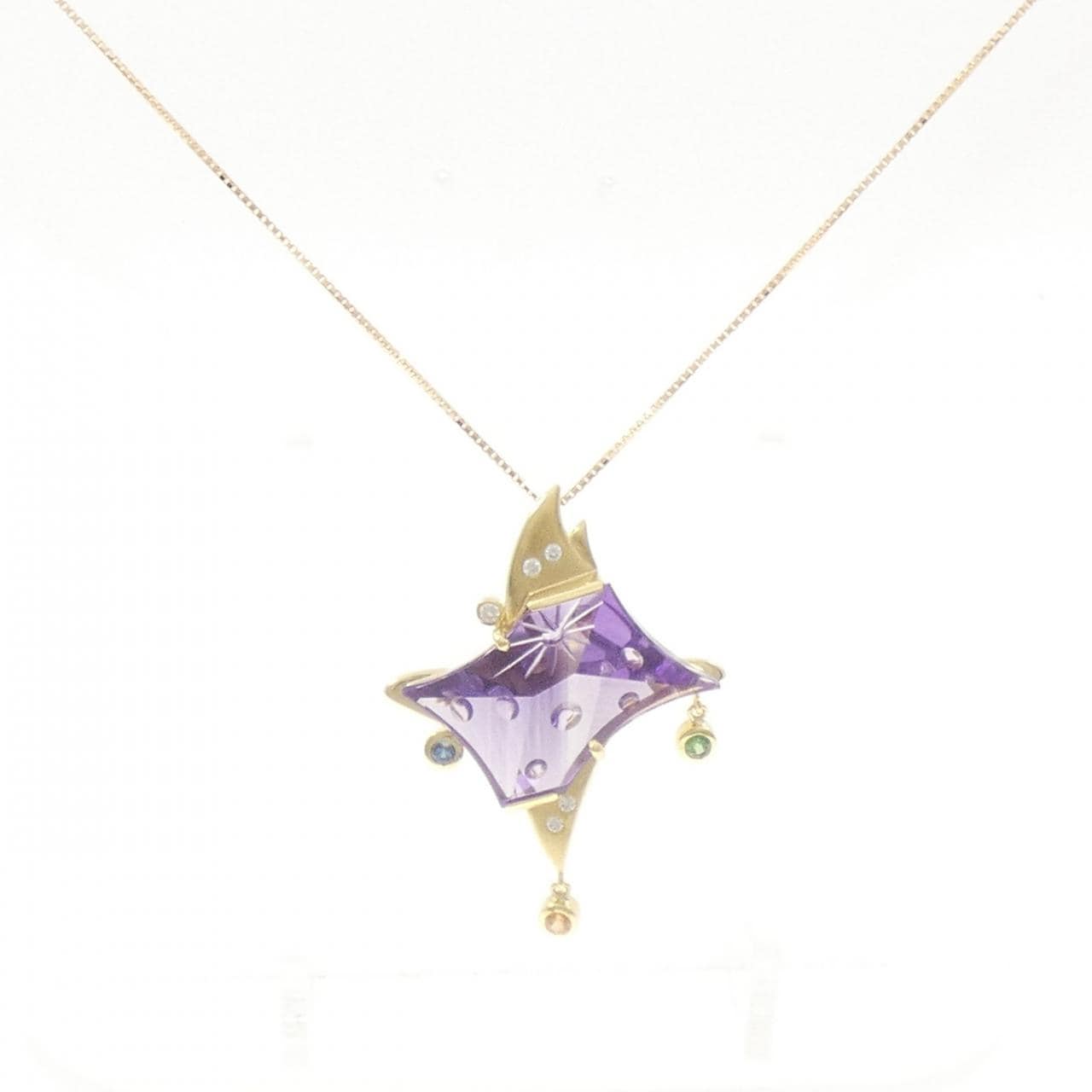 K18YG アメジスト ネックレス 16.01CT