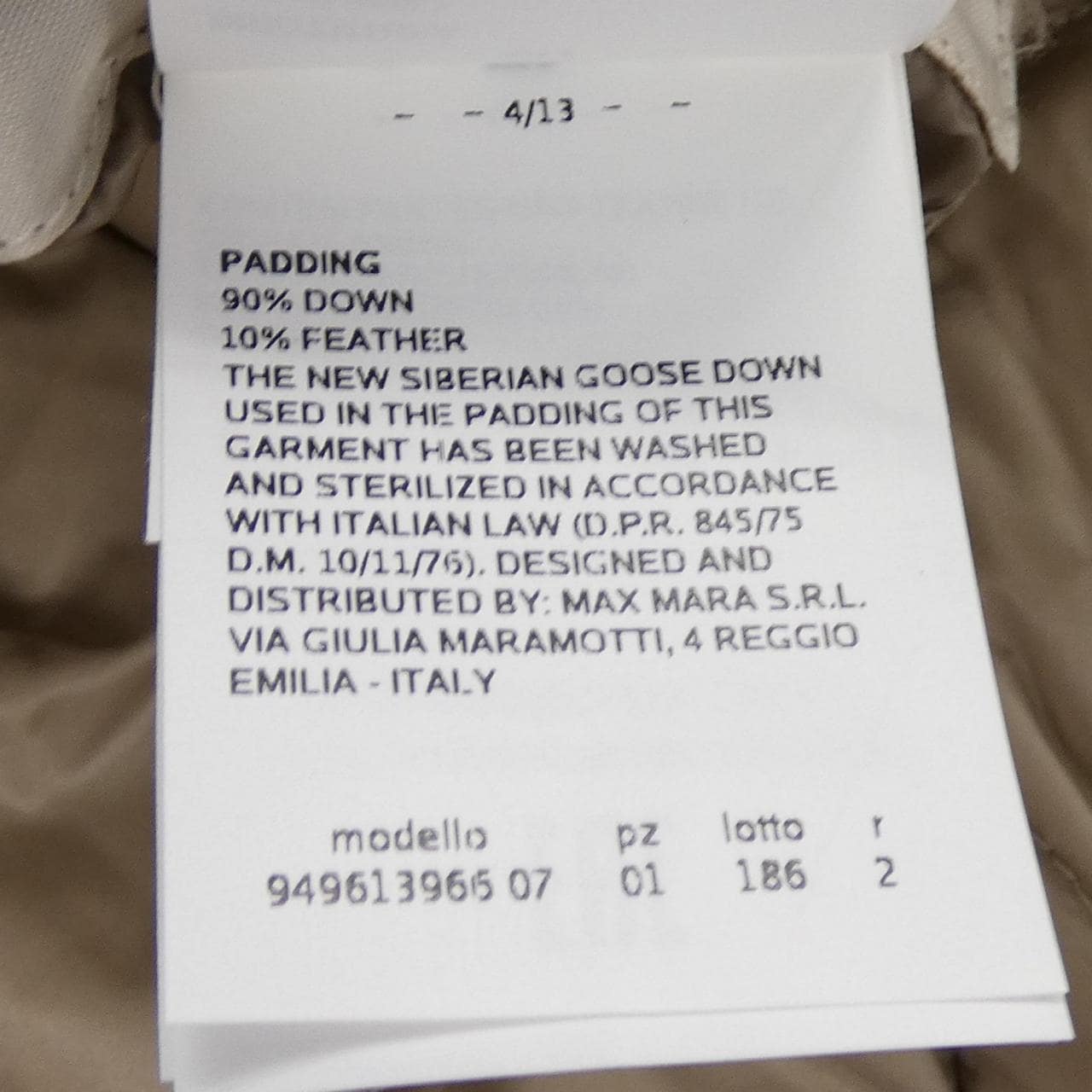 マックスマーラ Max Mara 949613 THE CUBE ダウンコート