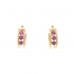 K18YG ルビー ピアス