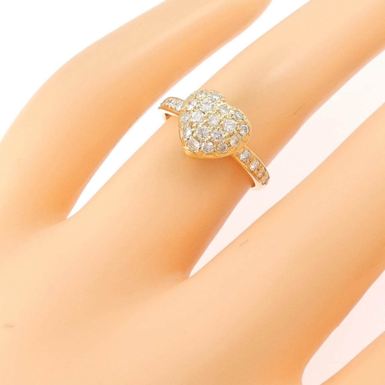 K18YG ハート ダイヤモンド リング 0.30CT