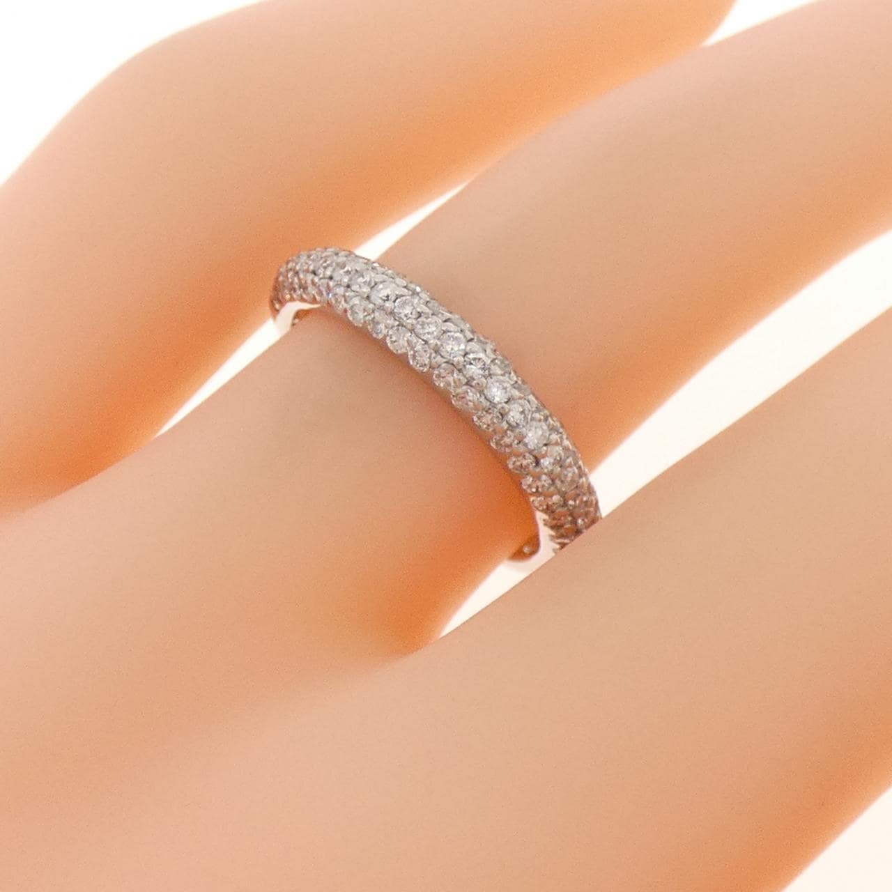 K18WG パヴェ ダイヤモンド リング 0.60CT
