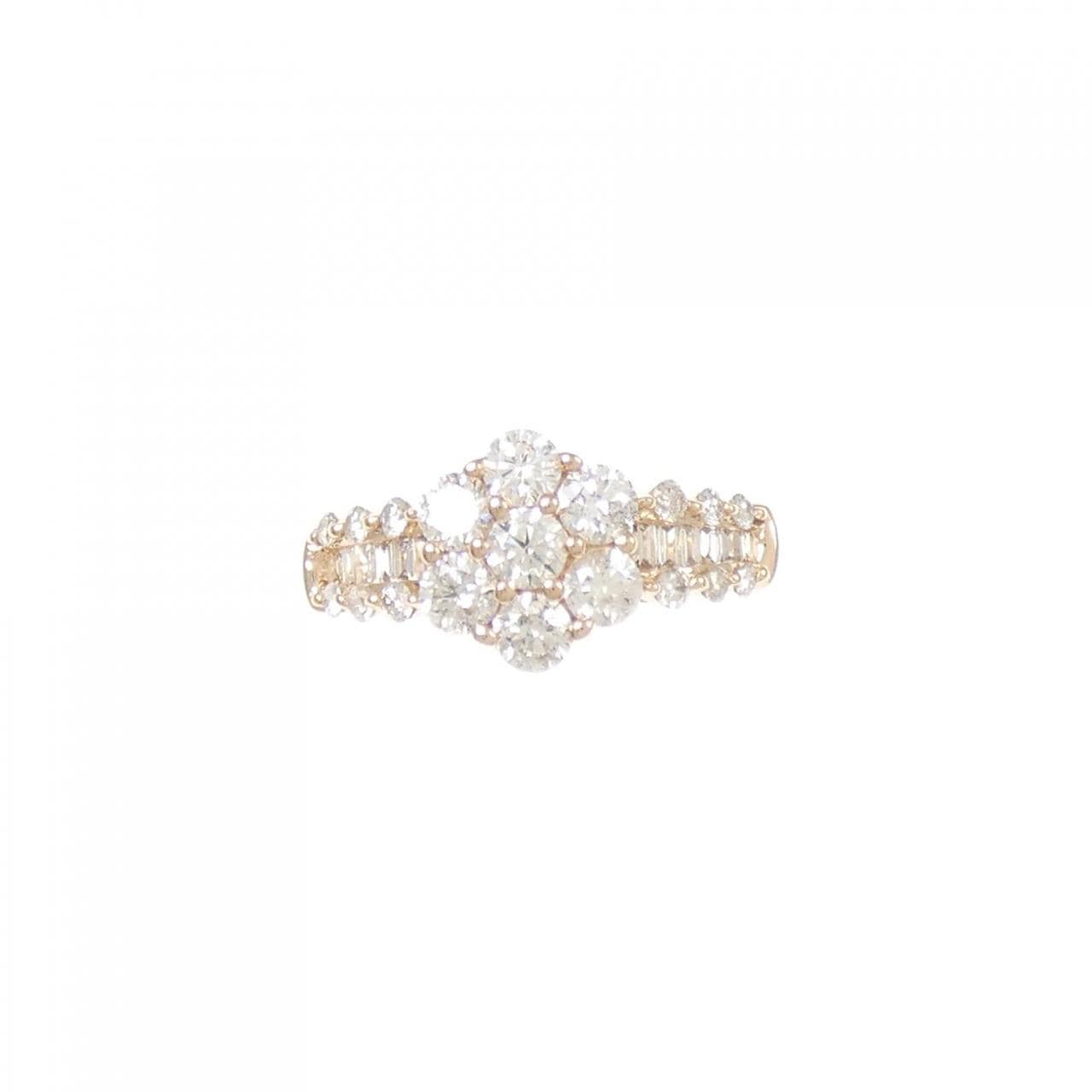 K18PG flower Diamond ring 1.00CT