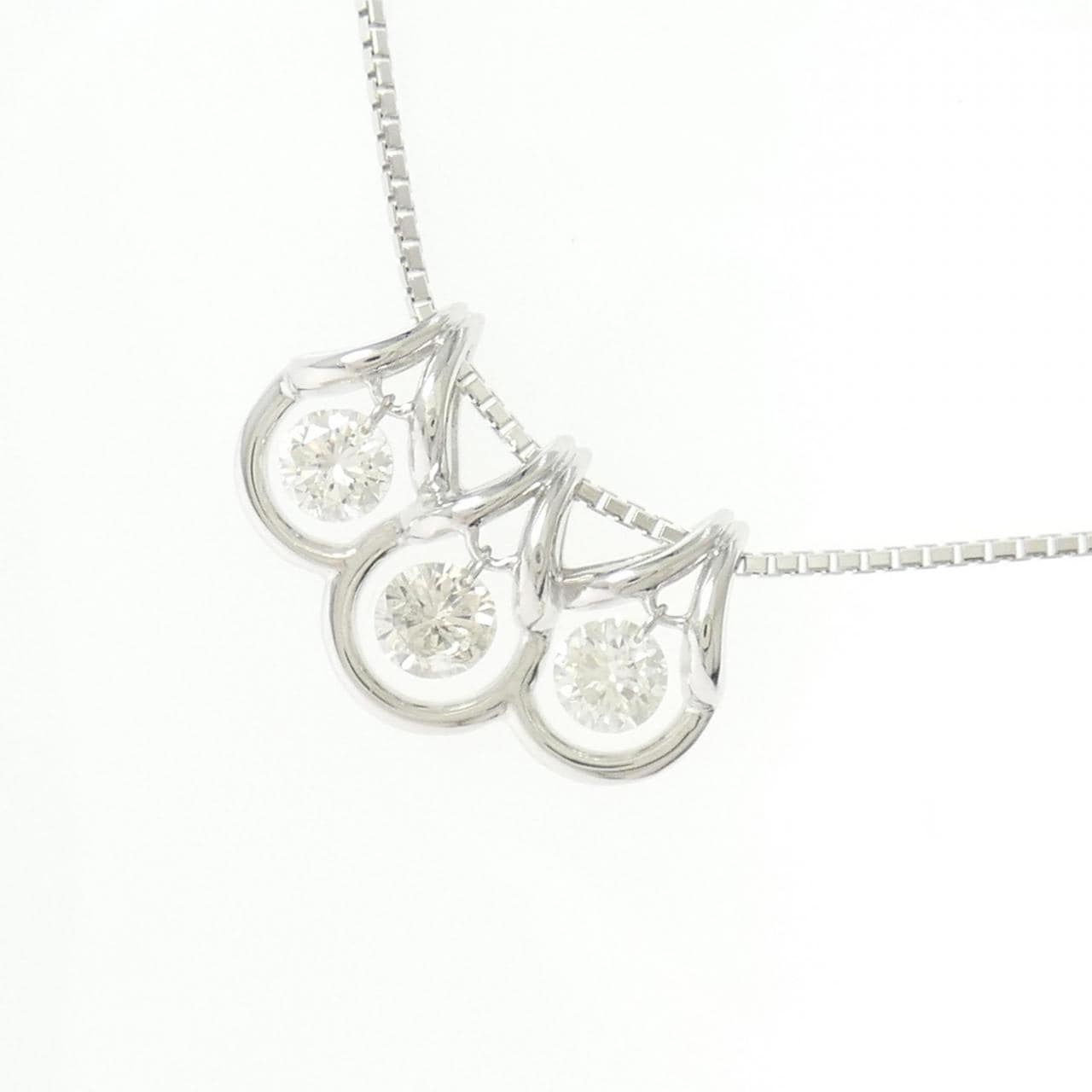 K18WG ダイヤモンド ネックレス 0.84CT