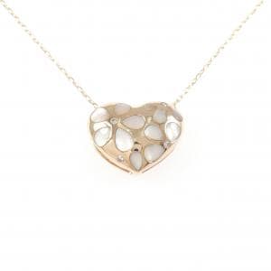 K18PG フラワー×ハート マザーオブパール ネックレス