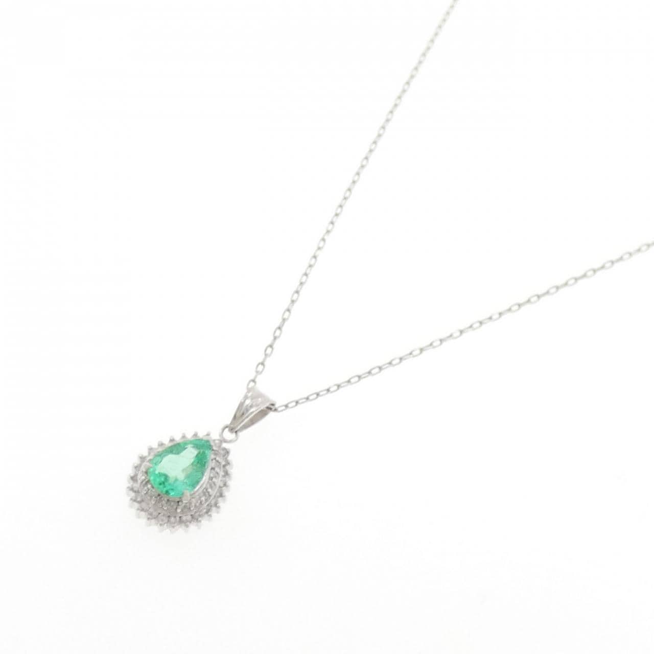 PT900/PT850 エメラルド ネックレス 0.74CT