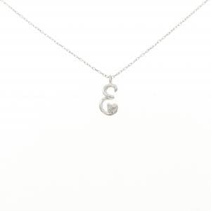K10WG  イニシャルE ダイヤモンド ネックレス 0.01CT