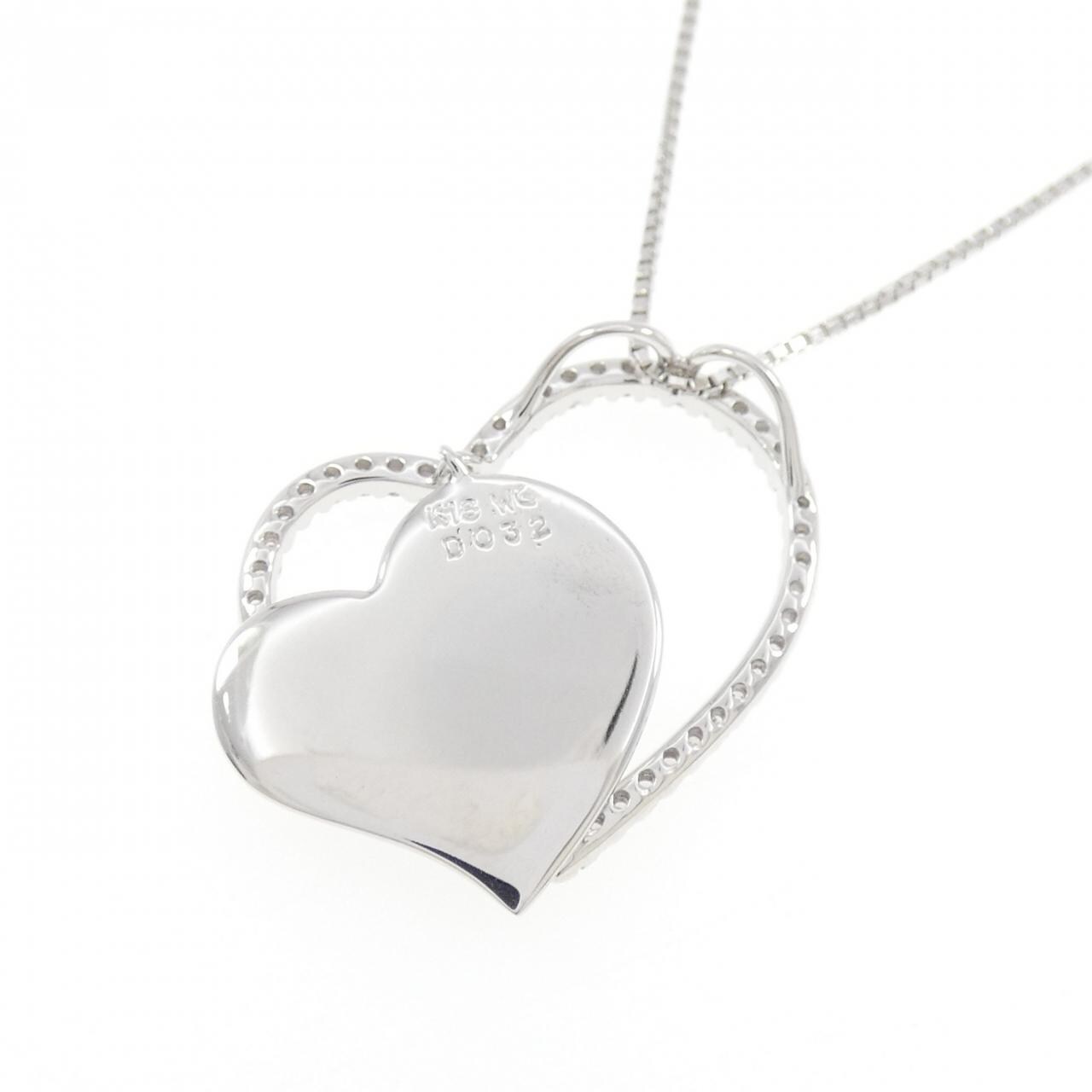 K18WG ハート ダイヤモンド ネックレス 0.32CT