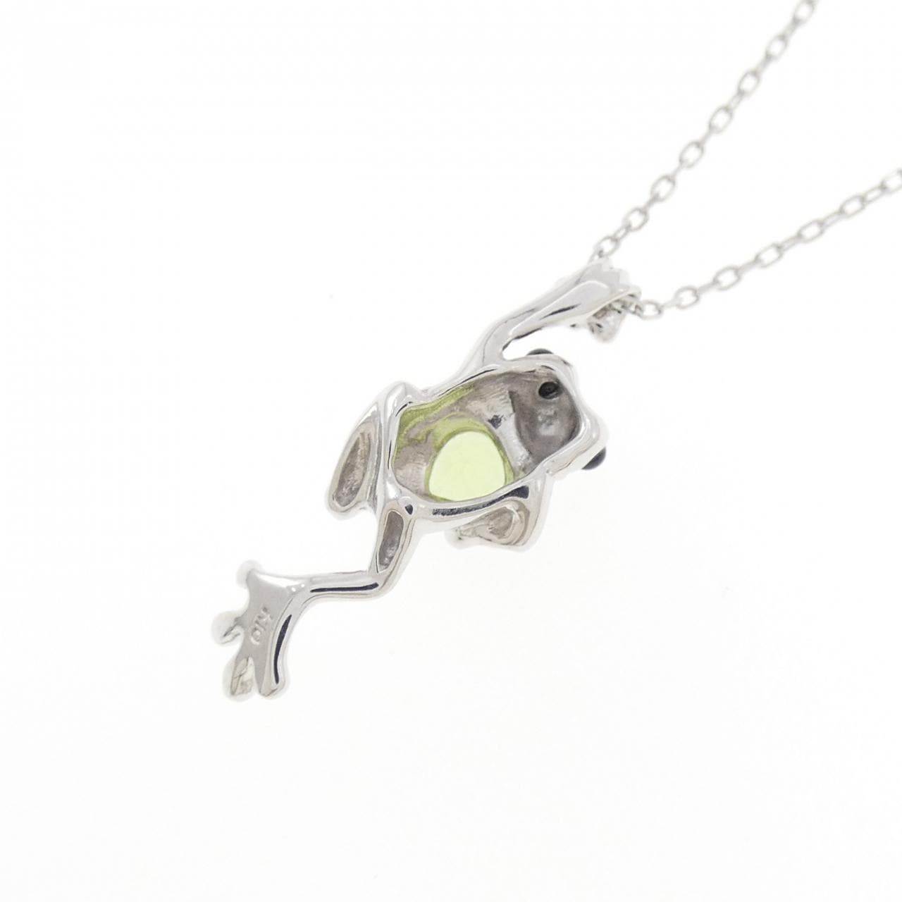 K10WG フロッグ ペリドット ネックレス